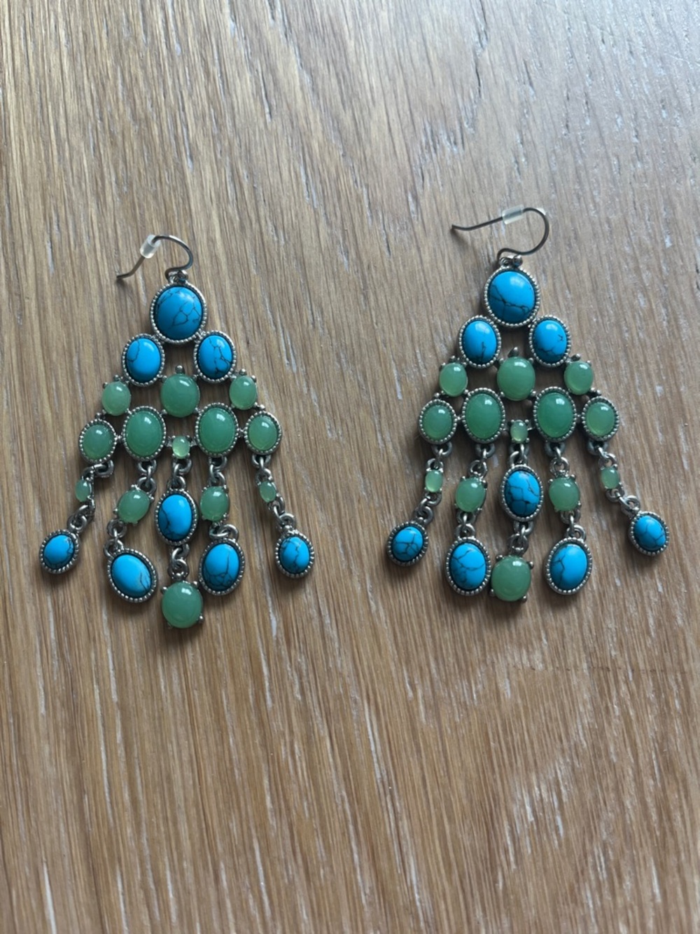 Turquoise & Mint Green Chandelier Earrings - Women Jewelry